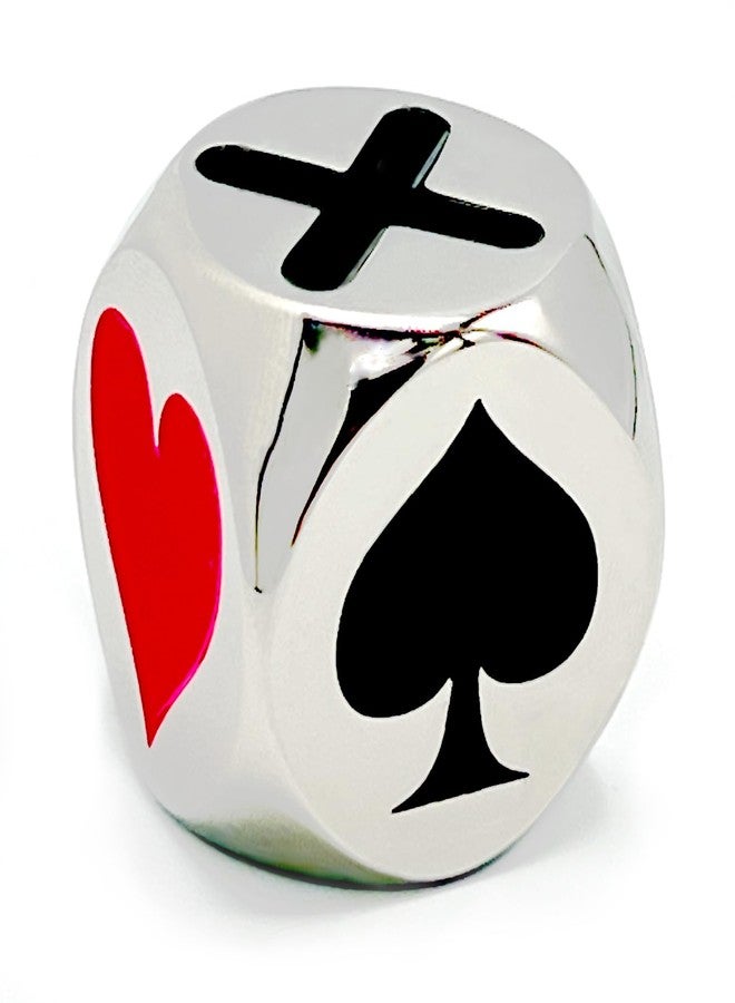 Luck Lab علامة/مؤشر ترامب المميز من لاك لاب - للاستخدام مع ألعاب يوكر، وبينوكل، وبريدج، وغيرها - يأتي مع حقيبة تخزين مخملية سوداء. (فضي) - Image 1